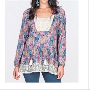 Floral Print Women's Top - Multicolor